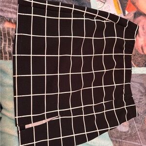 SHEIN Black and White Checkered Skirt